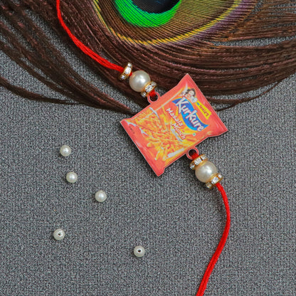 The Magic Wand Trendy Kurkure Printed Rakhi - Red