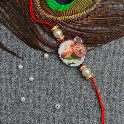 The Magic Wand Trendy Paav Bhaaji Printed Rakhi - Red