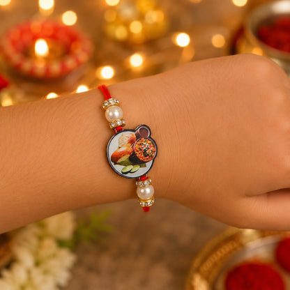 The Magic Wand Trendy Paav Bhaaji Printed Rakhi - Red
