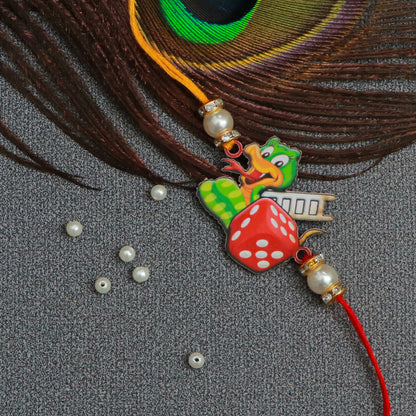 The Magic Wand Trendy Ludo Printed Rakhi - Red