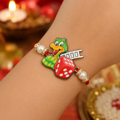 The Magic Wand Trendy Ludo Printed Rakhi - Red
