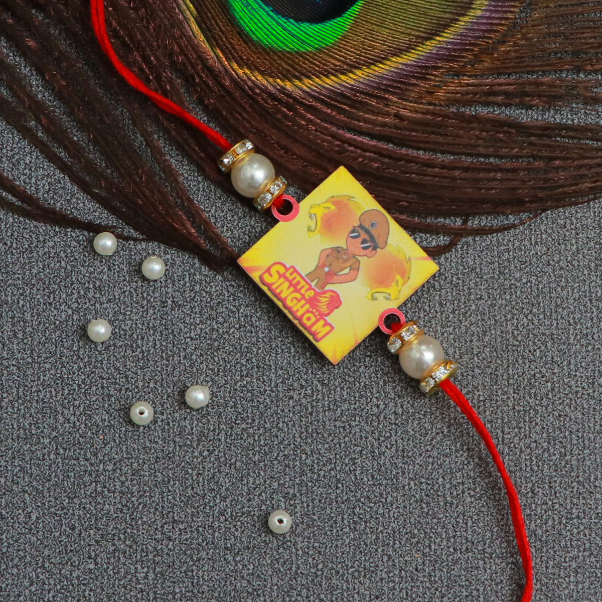 The Magic Wand Wooden Singham Rakhi -Yellow