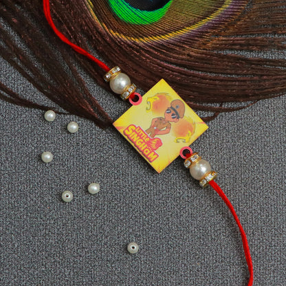 The Magic Wand Wooden Singham Rakhi -Yellow