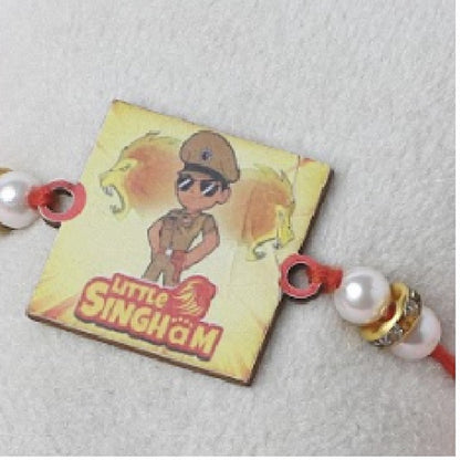 The Magic Wand Wooden Singham Rakhi -Yellow