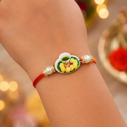 The Magic Wand Trendy Pani Puri Printed Rakhi - Red