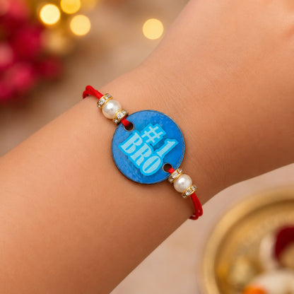 The Magic Wand Cute Bro No. 1 Wooden Rakhi - Blue