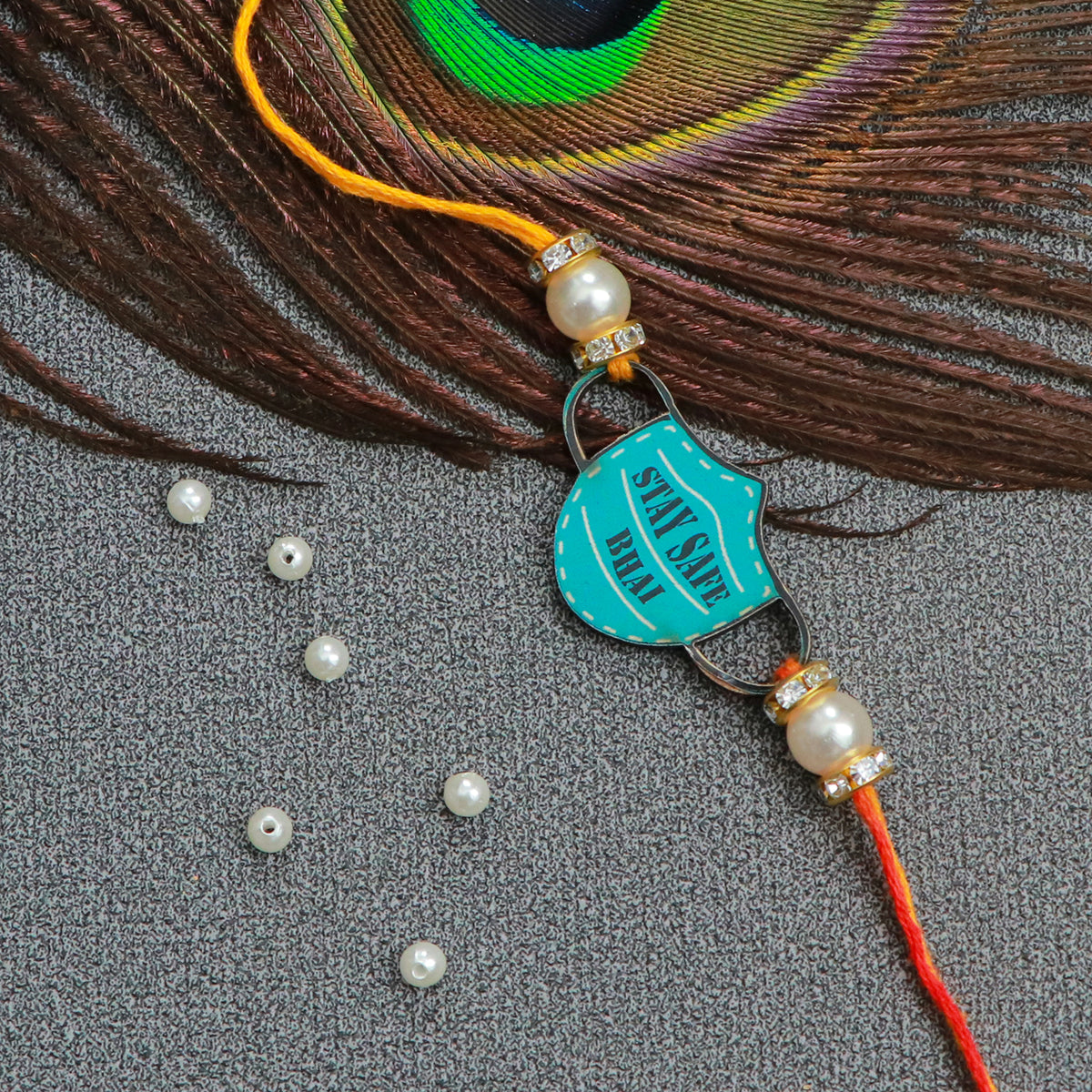 The Magic Wand Trendy Stay Safe Bhai Printed Rakhi - Blue