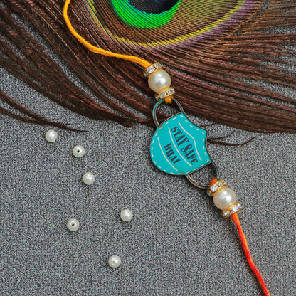 The Magic Wand Trendy Stay Safe Bhai Printed Rakhi - Blue