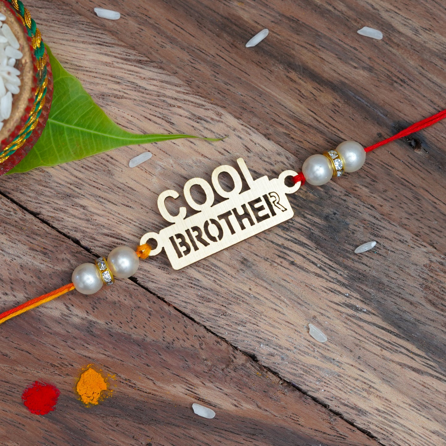 The Magic Wand Lazer Cut Lil Coll Brother Rakhi- Golden