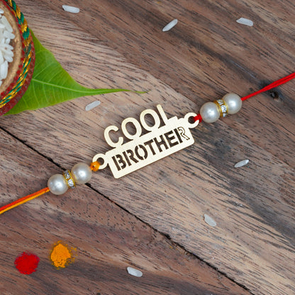The Magic Wand Lazer Cut Lil Coll Brother Rakhi- Golden