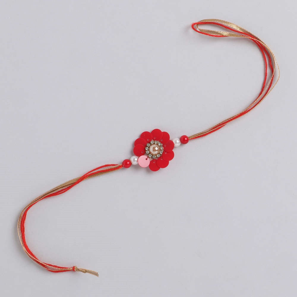 TMW Kids Gorgeous Sequin Flower Traditional Rakhi - Red