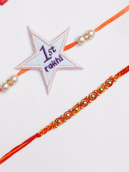 The Magic Wand Star Applique My First Rakhi -Blue