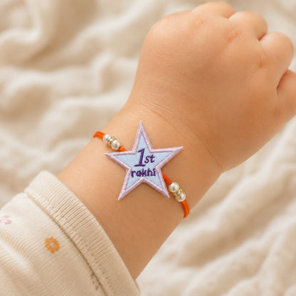 The Magic Wand Star Applique My First Rakhi -Blue