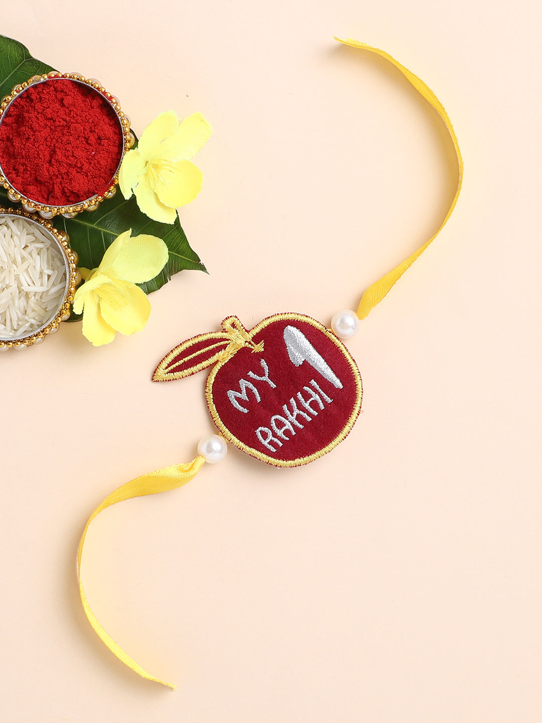 The Magic Wand Apple Applique My First Rakhi - Maroon
