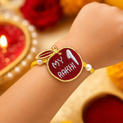 The Magic Wand Apple Applique My First Rakhi - Maroon