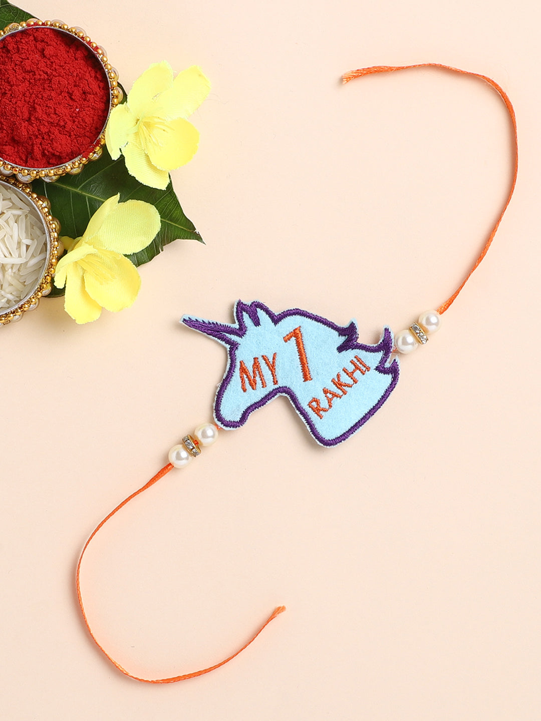 The Magic Wand Trendy Unicorn Applique My First Rakhi - Blue