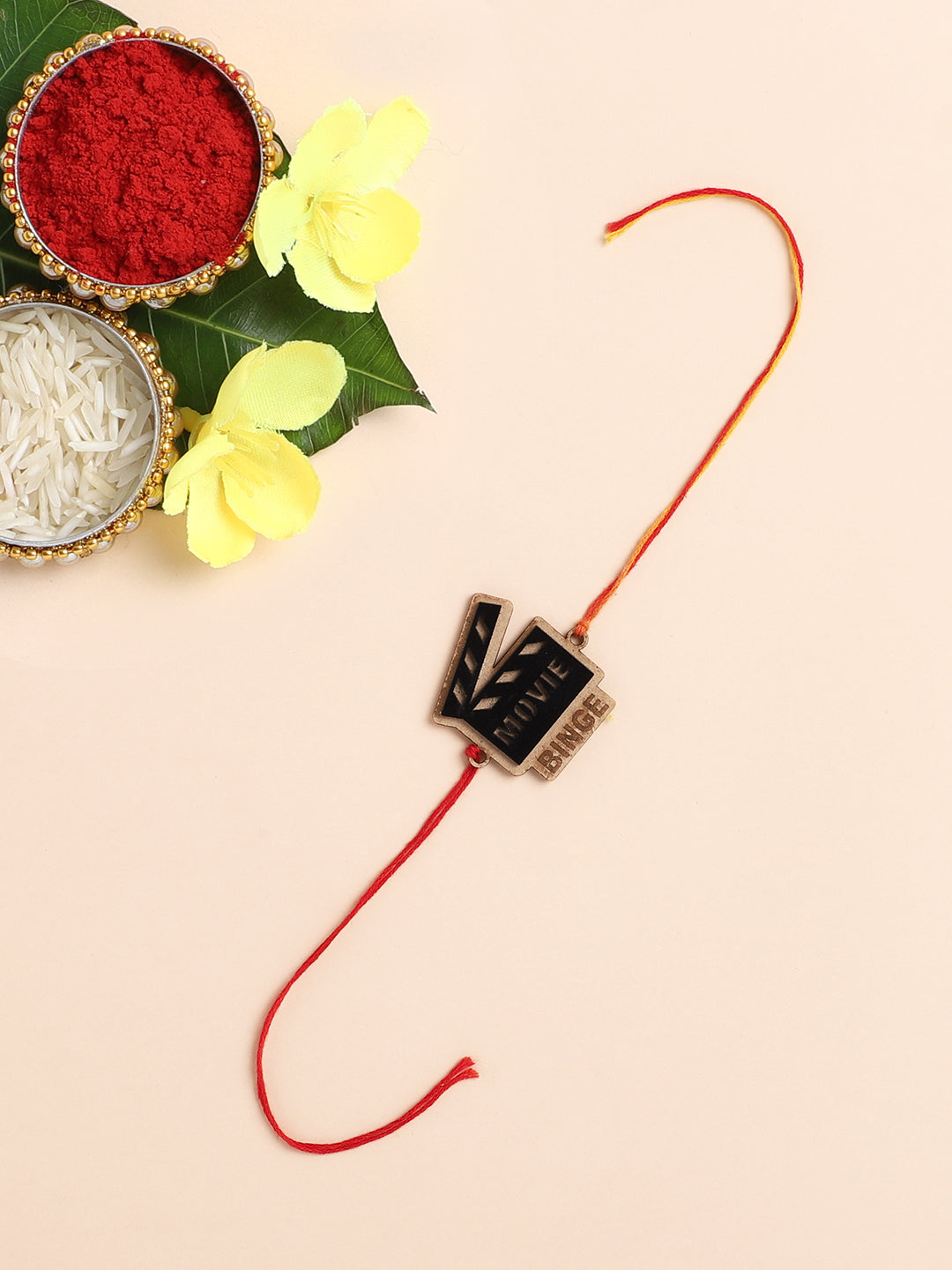 The Magic Wand Trendy Movie Binge Wooden Rakhi - Beige