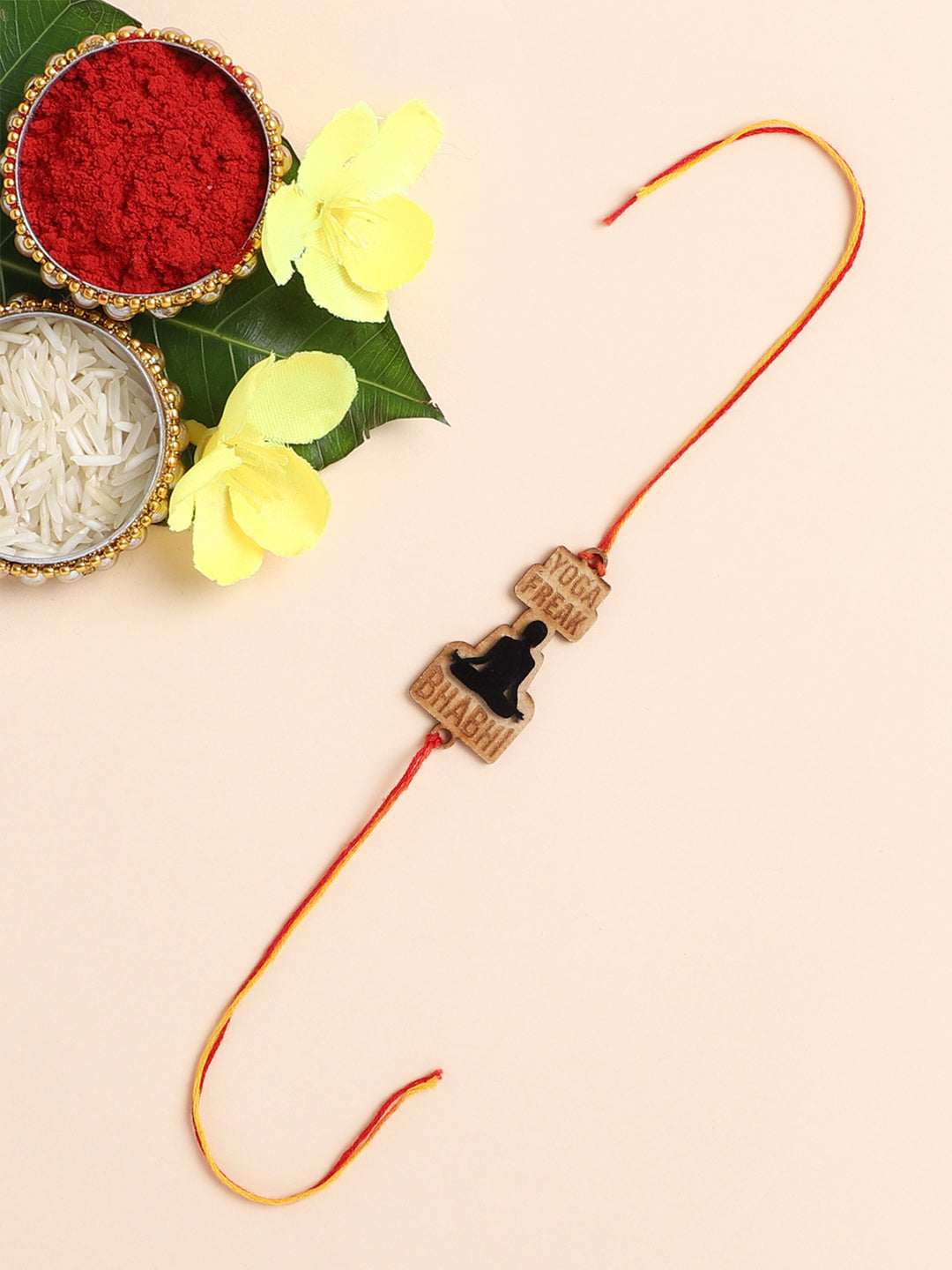 The Magic Wand Trendy Yoga Freak Rakhi - Cream