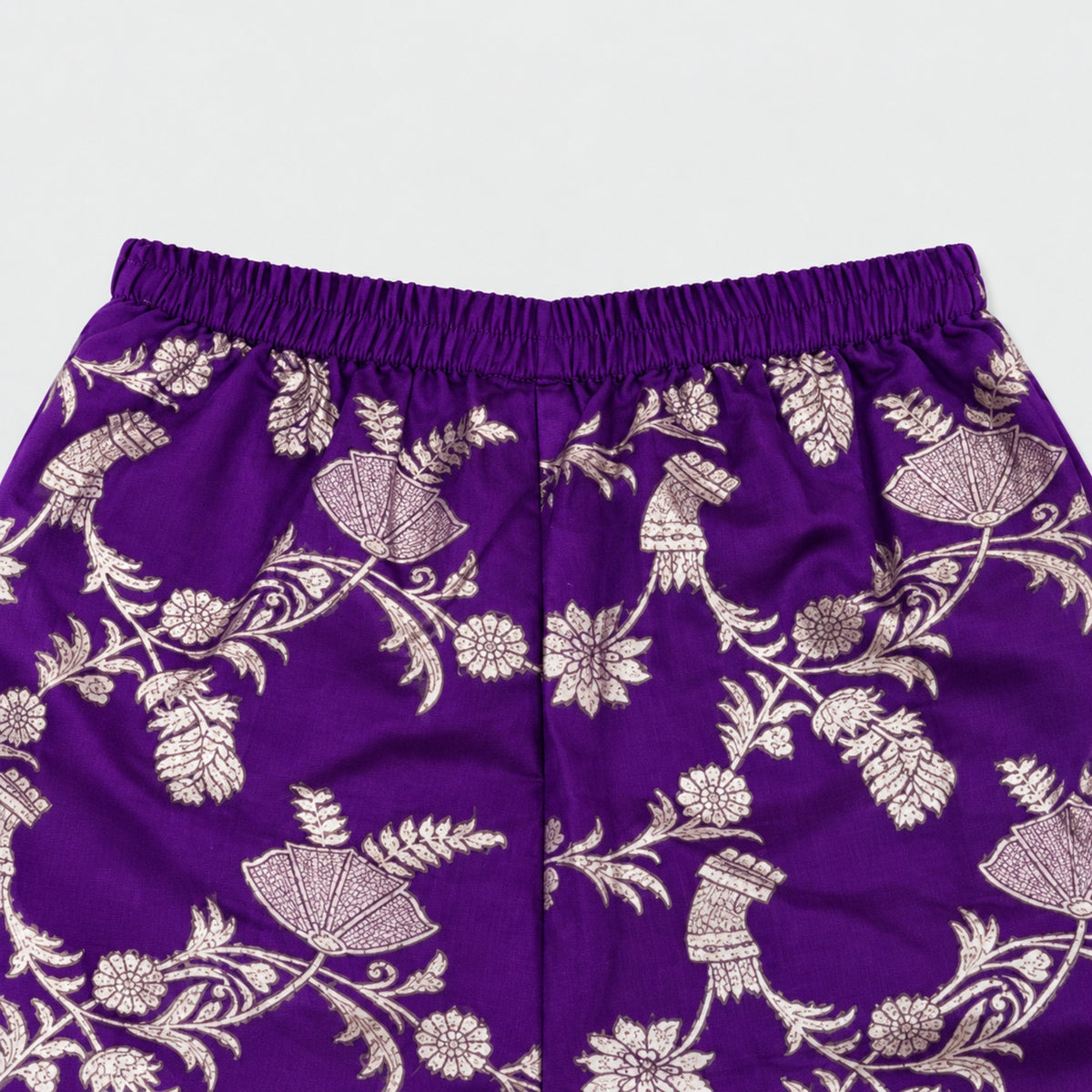 The Magic Wand Woven Jacquard One Shoulder Floral Zari Ruffle Detailed Top And Palazzo Set-Purple