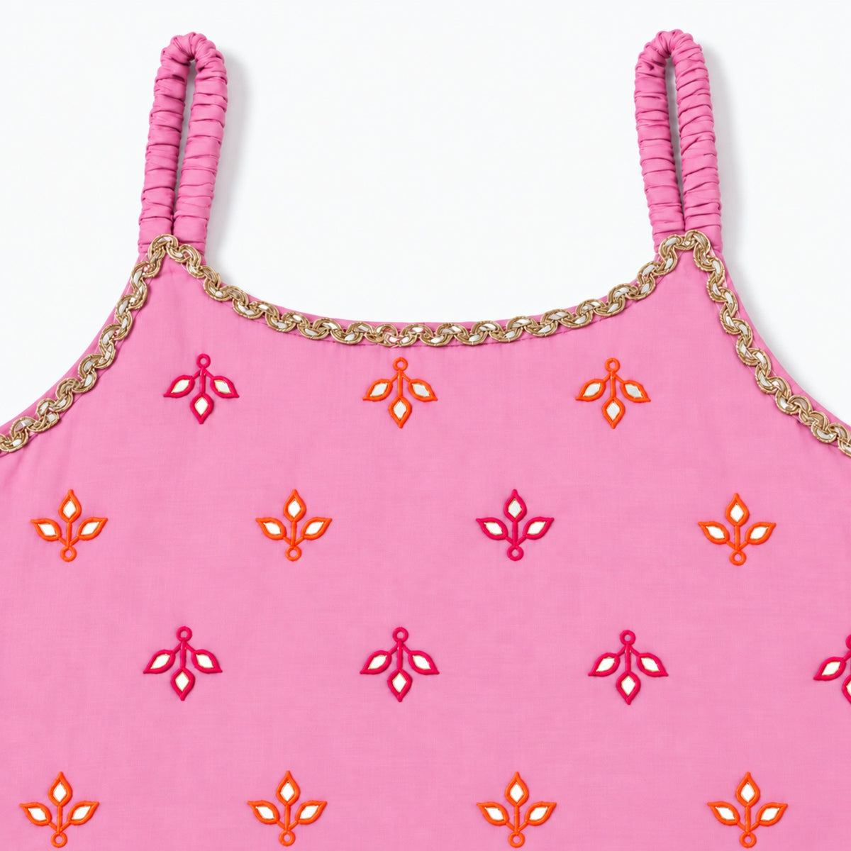 The Magic Wand Woven Chanderi Sleeveless Zari Butti Kurti And Sharara Set With Dupatta-Pink