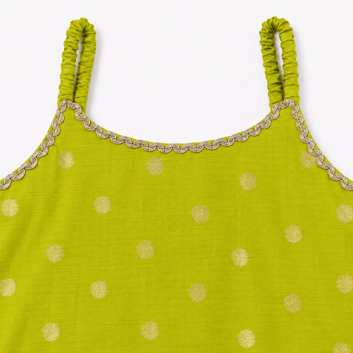 The Magic Wand Woven Chanderi Sleeveless Zari Butti Kurti And Sharara Set With Dupatta-Green