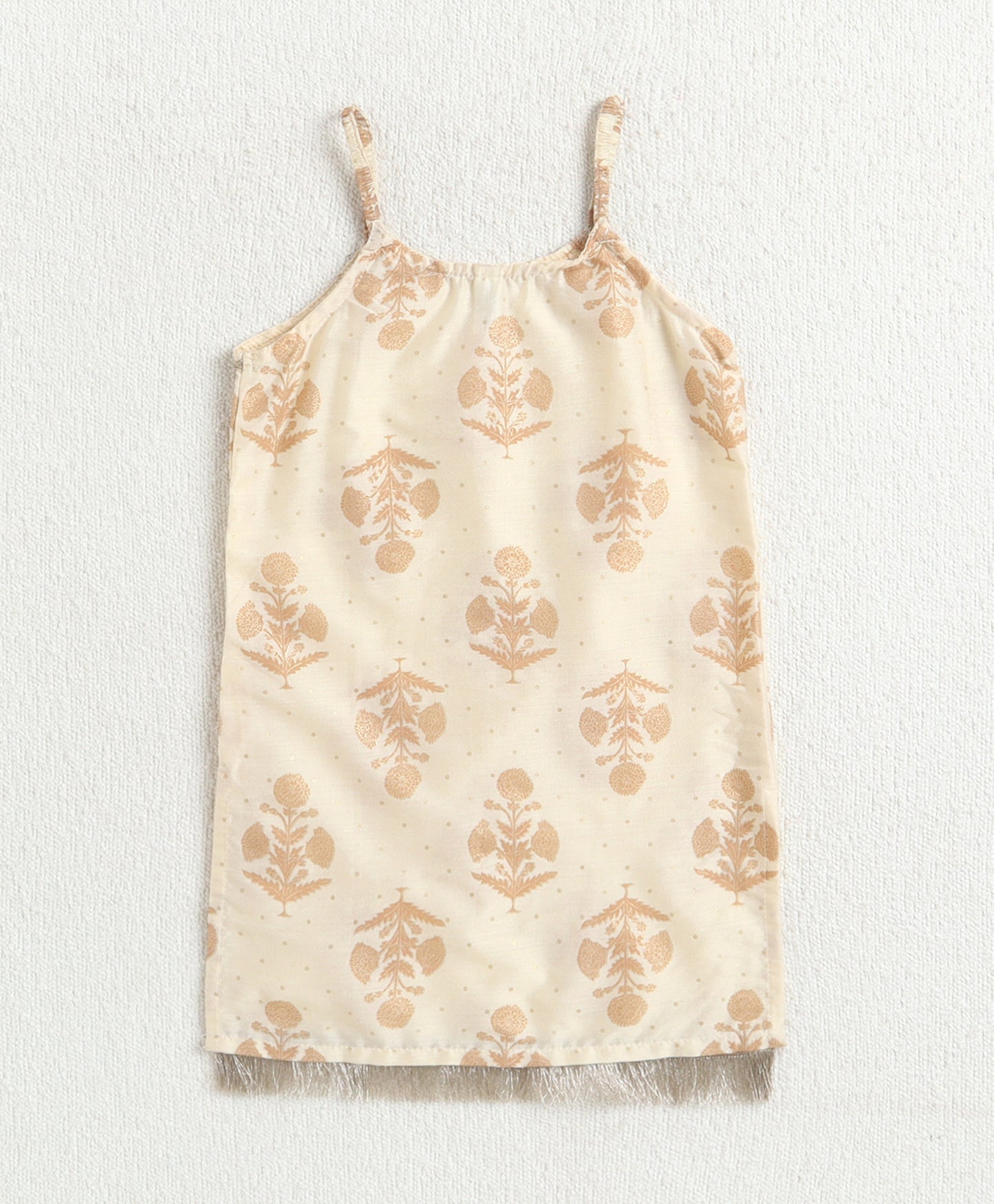 The Magic Wand Woven Strappy Foil Butta Printed And Laced Kurti And Sharara Set With Dupatta - Off White