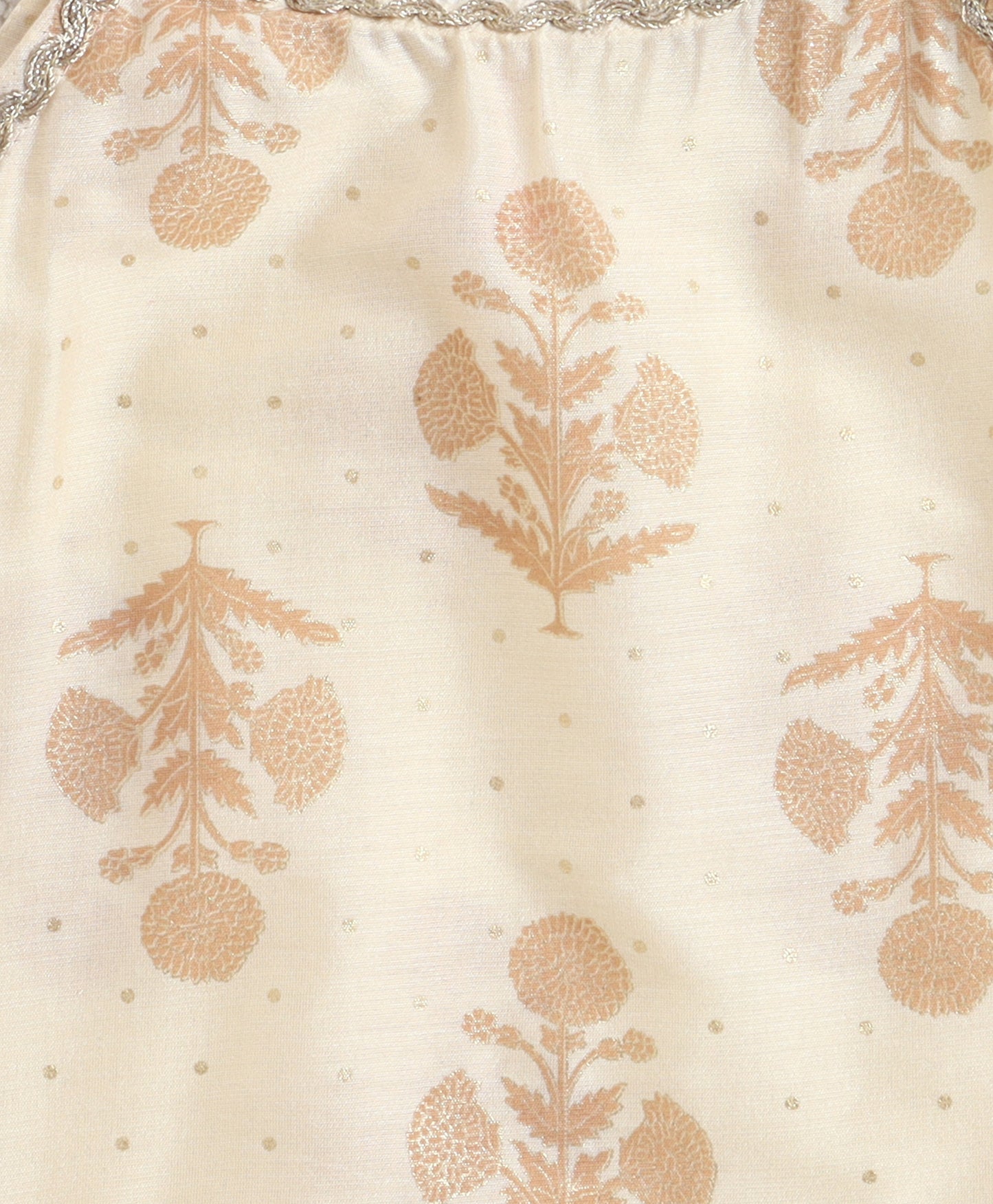 The Magic Wand Woven Strappy Foil Butta Printed And Laced Kurti And Sharara Set With Dupatta - Off White