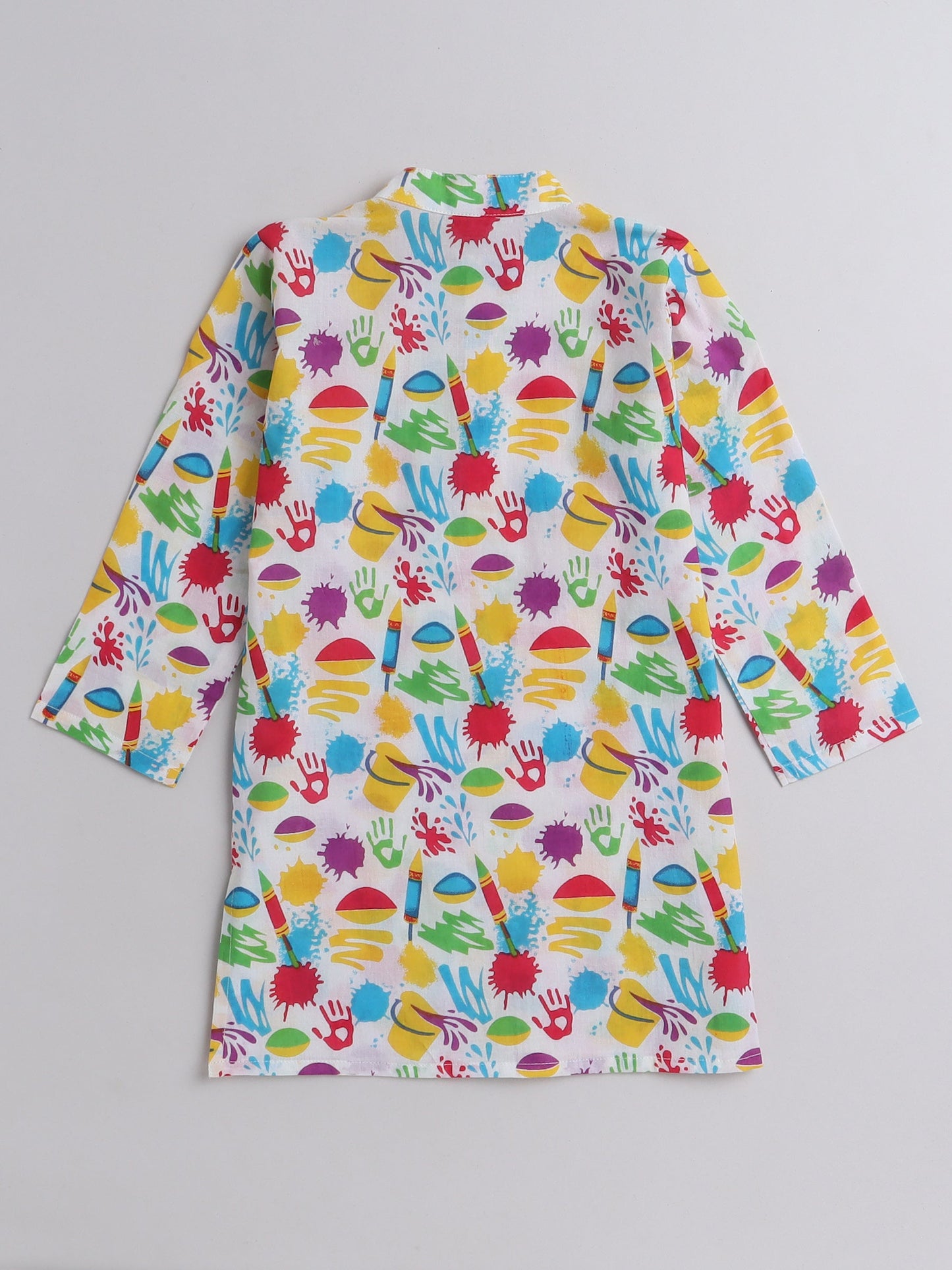 The Magic Wand Full Sleeves Vibrant Colours Holi Edition Kurta - Multi Colour