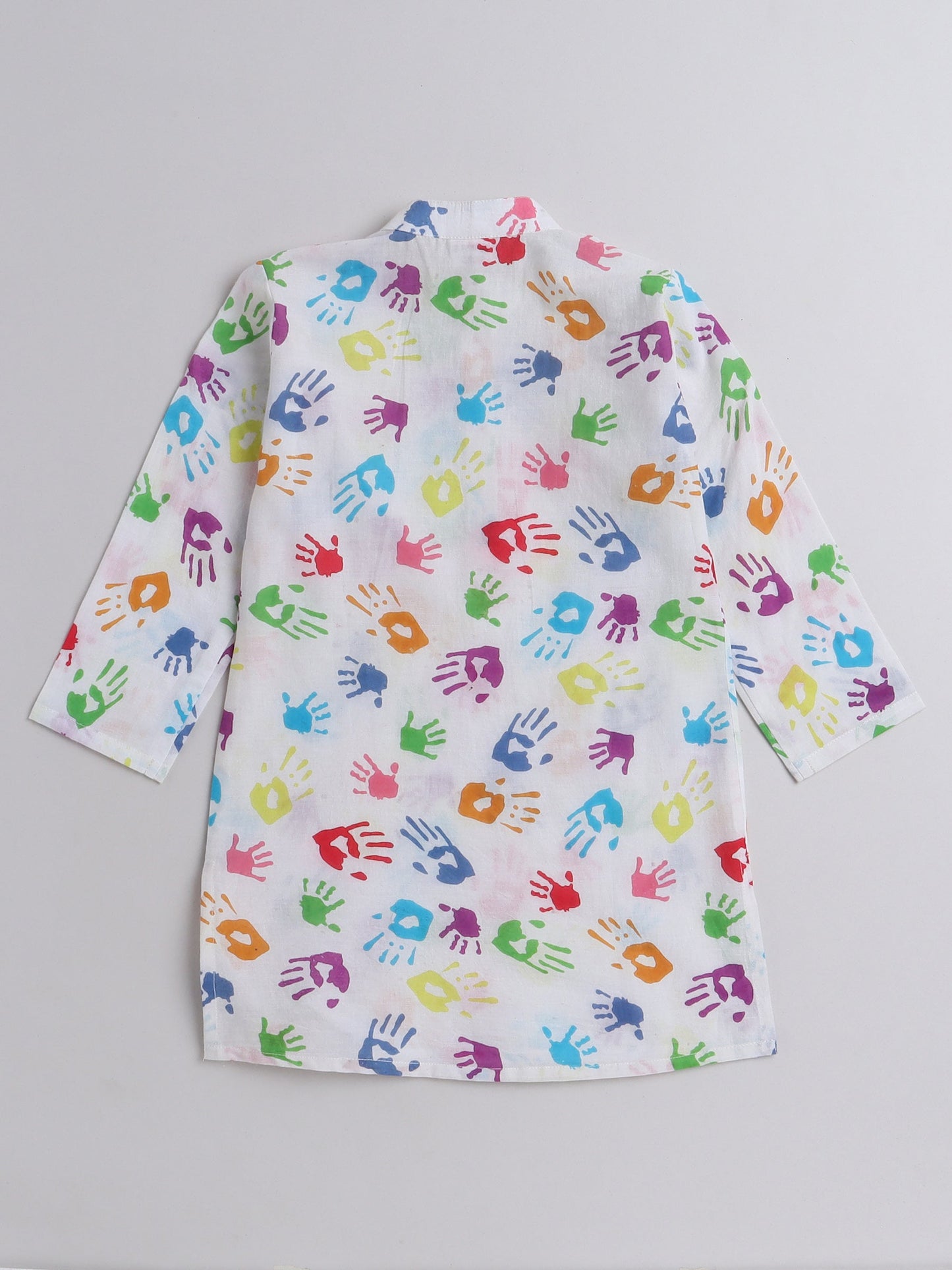 The Magic Wand Full Sleeves Hand Print Holi Edition Kurta - Multi Colour