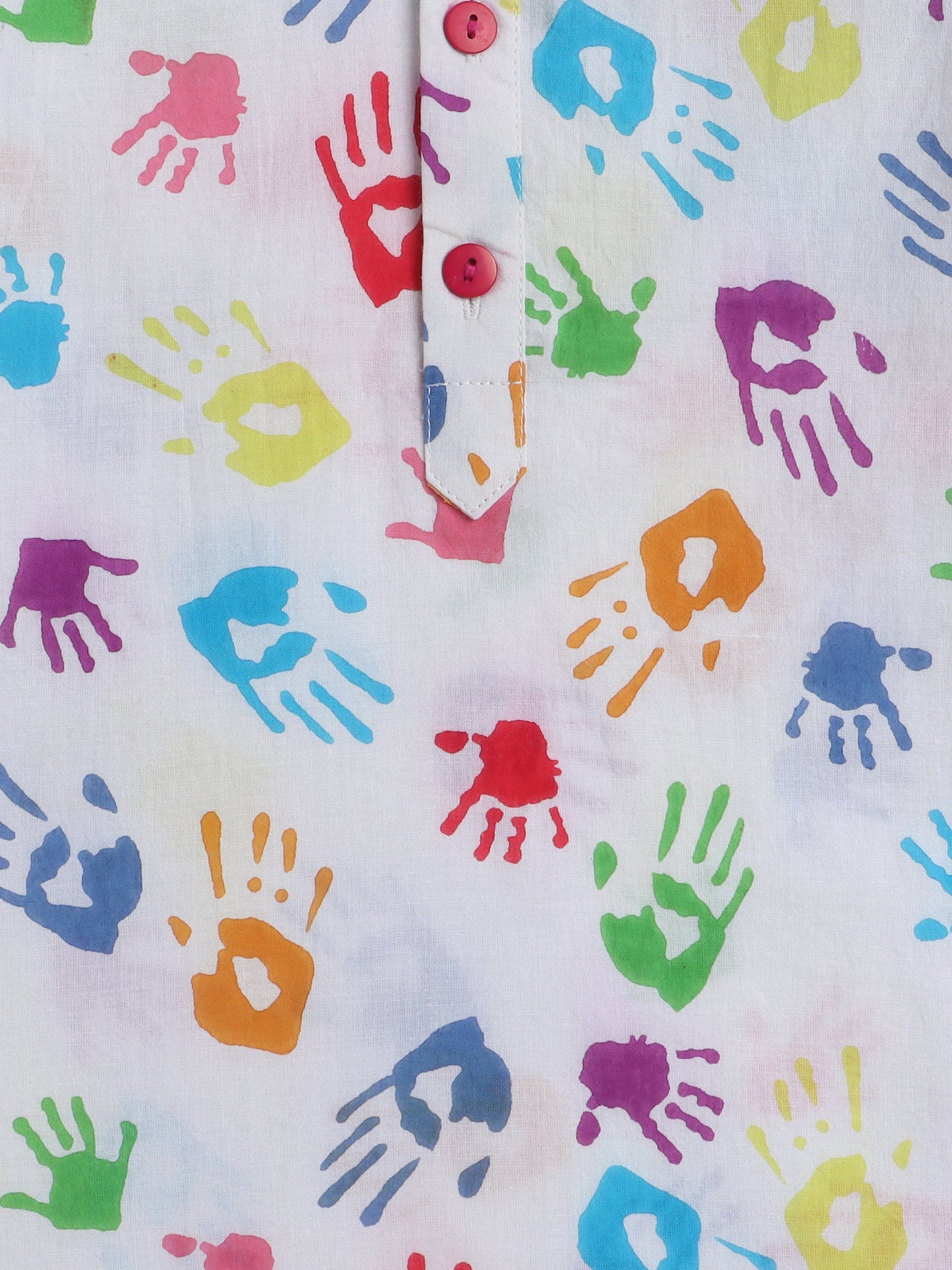 The Magic Wand Full Sleeves Hand Print Holi Edition Kurta - Multi Colour