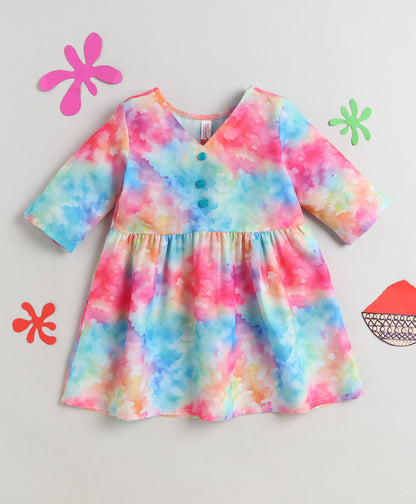 The Magic Wand 3/4th Sleeves Holi Edition Top - Multi Colour