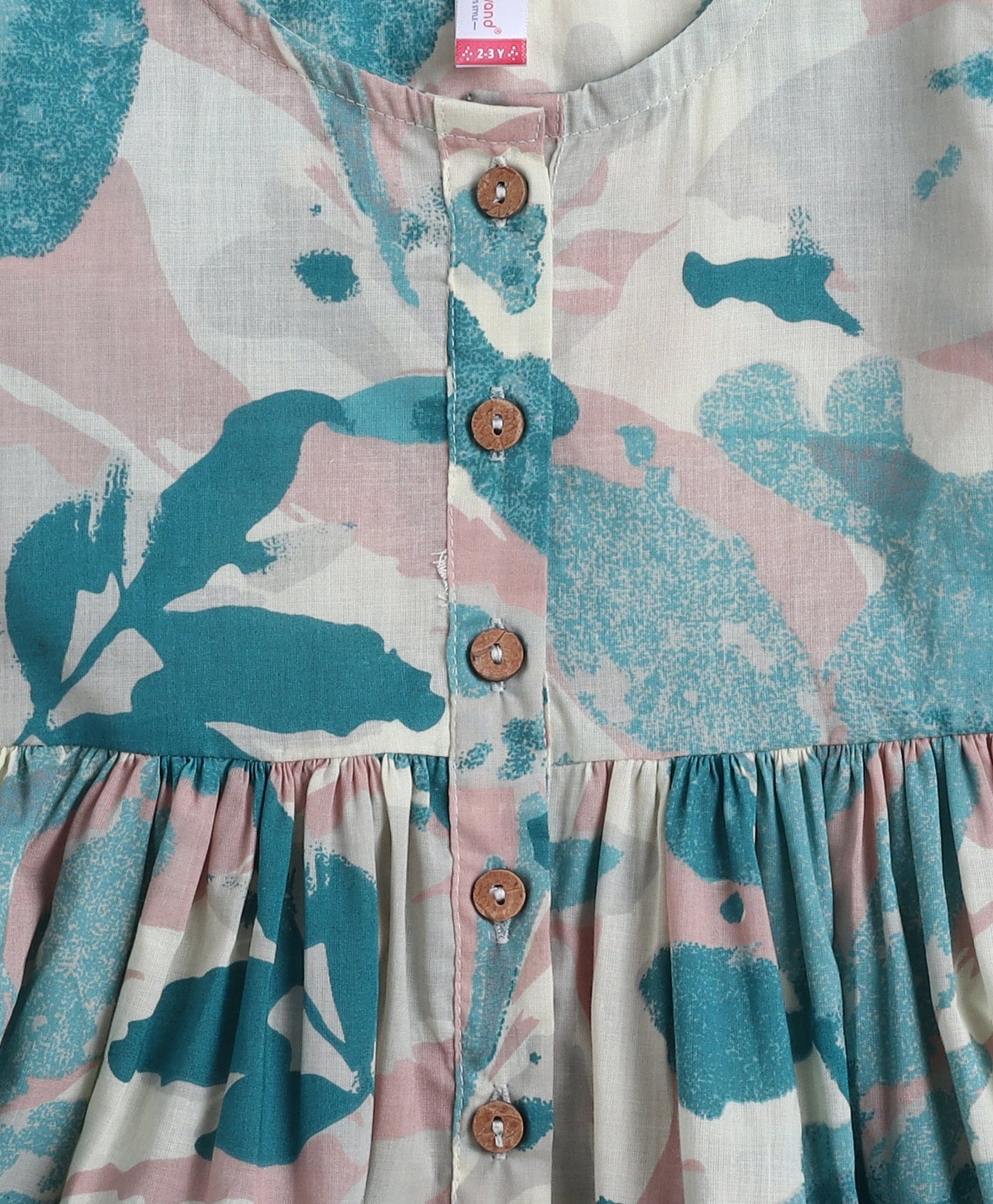 Cotton Woven Three Fourth Sleeves Abstract Printed Top and Plazzo Set- Blue