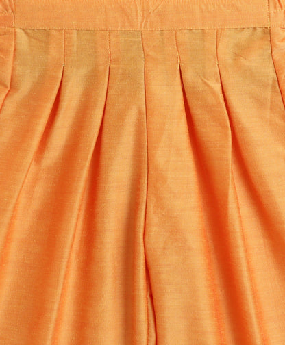 The Magic Wand Woven Sleeveless Traditional Embellished Incut Top and Bottom Set- Purple,Orange