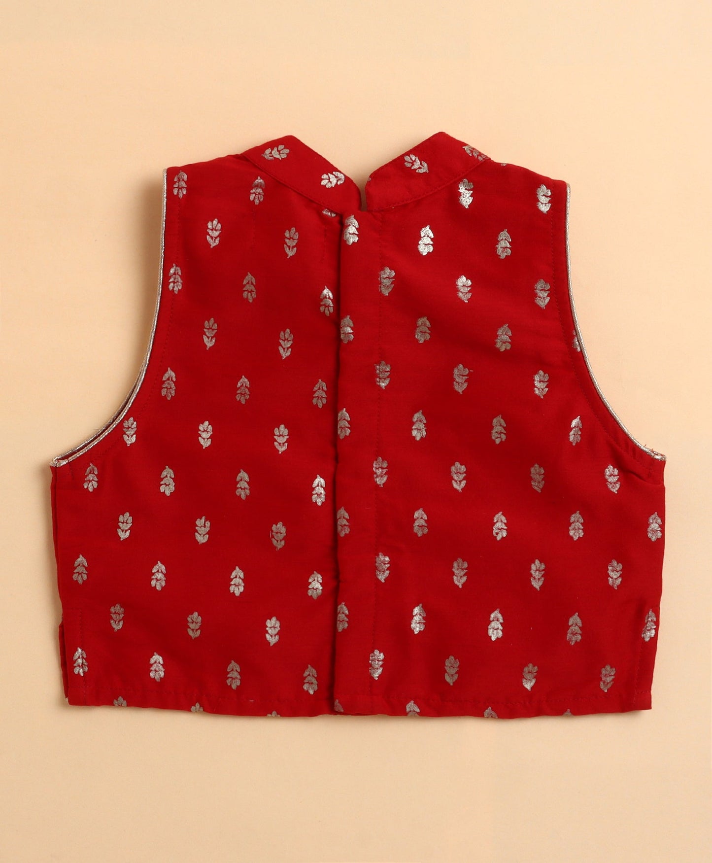 The Magic Wand Woven Sleeveless Butti Printed Top and Pleated Foil Pants -  Red