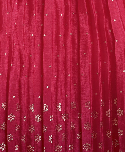 The Magic Wand Woven Sleeveless Foil Printed Incut Top and Bottom Set- Fuchisa