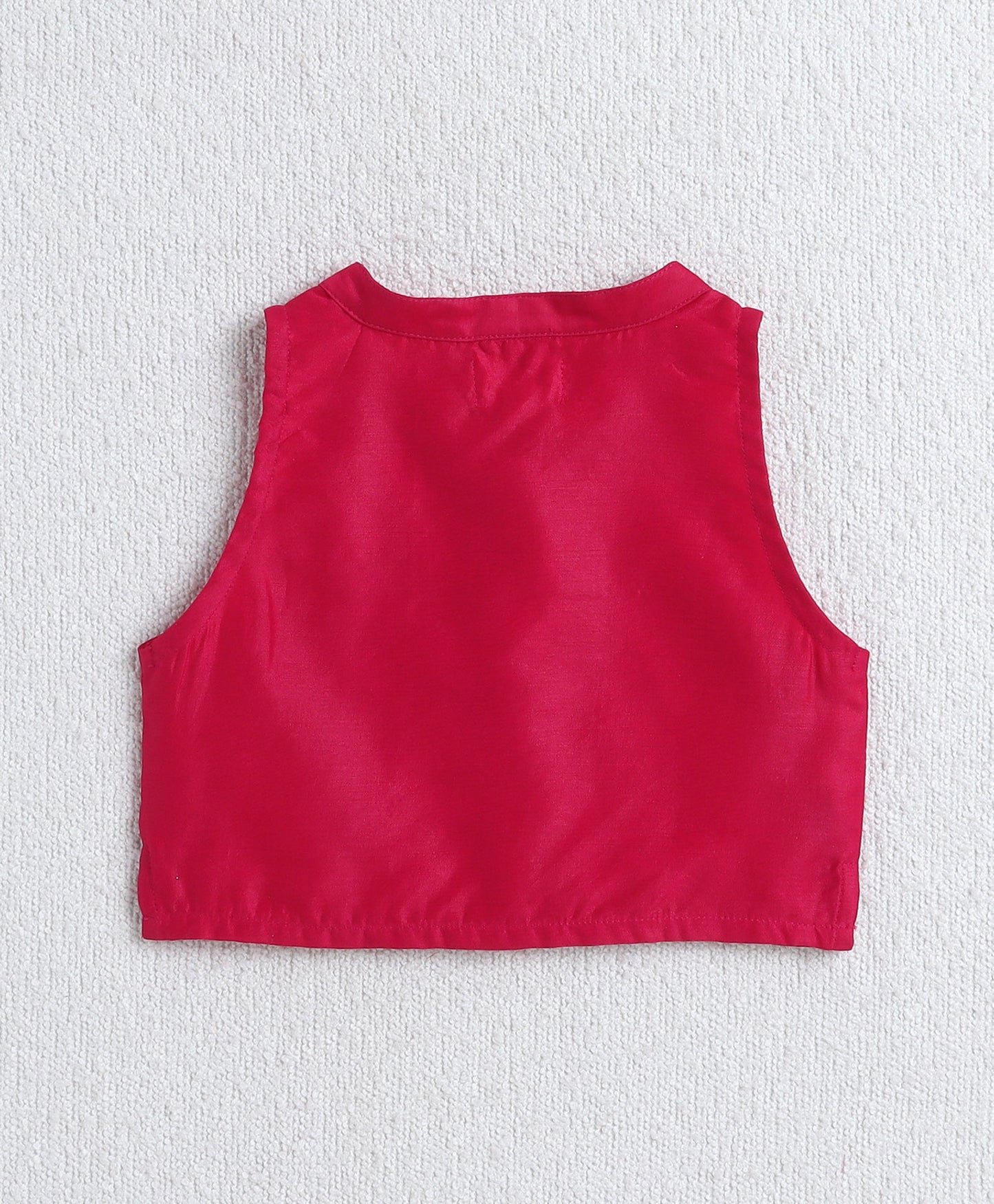 The Magic Wand Woven Incut Solid Top with Foil Plazzo Set- Fuchsia