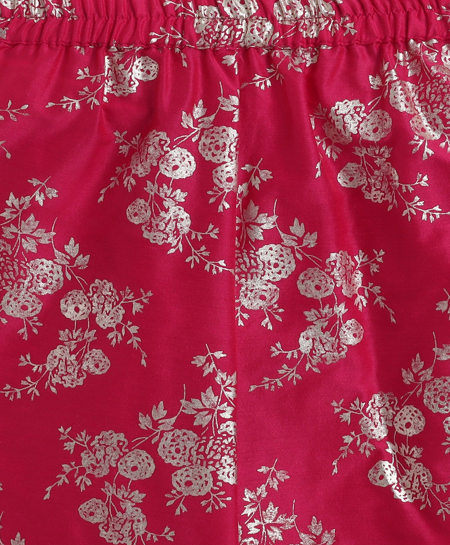 The Magic Wand Woven Incut Solid Top with Foil Plazzo Set- Fuchsia