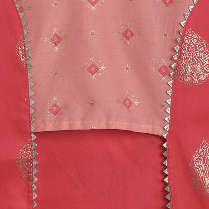 Indo Western Lace Embelished Ethnic Motif Printed Sleeveless Kurta and Sharara Set-Peach