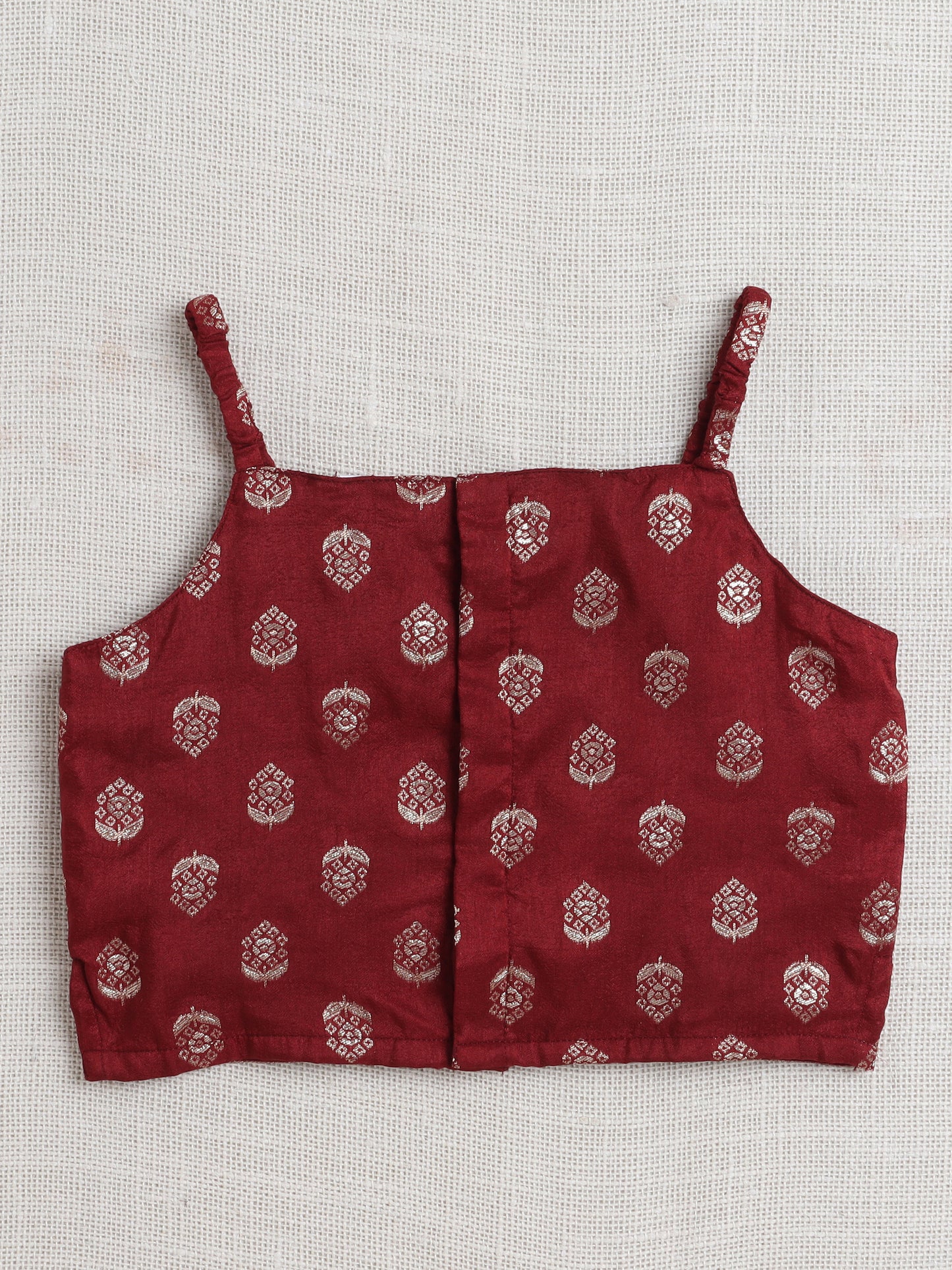Bootie Printed Strappy Top and Pant Set Co-Ords Set For Girls-Maroon