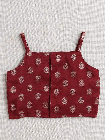 Sleeveless Floral  Printed Top And Pant Set - Maroon