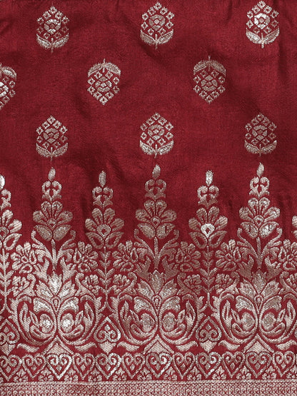 Sleeveless Floral  Printed Top And Pant Set - Maroon