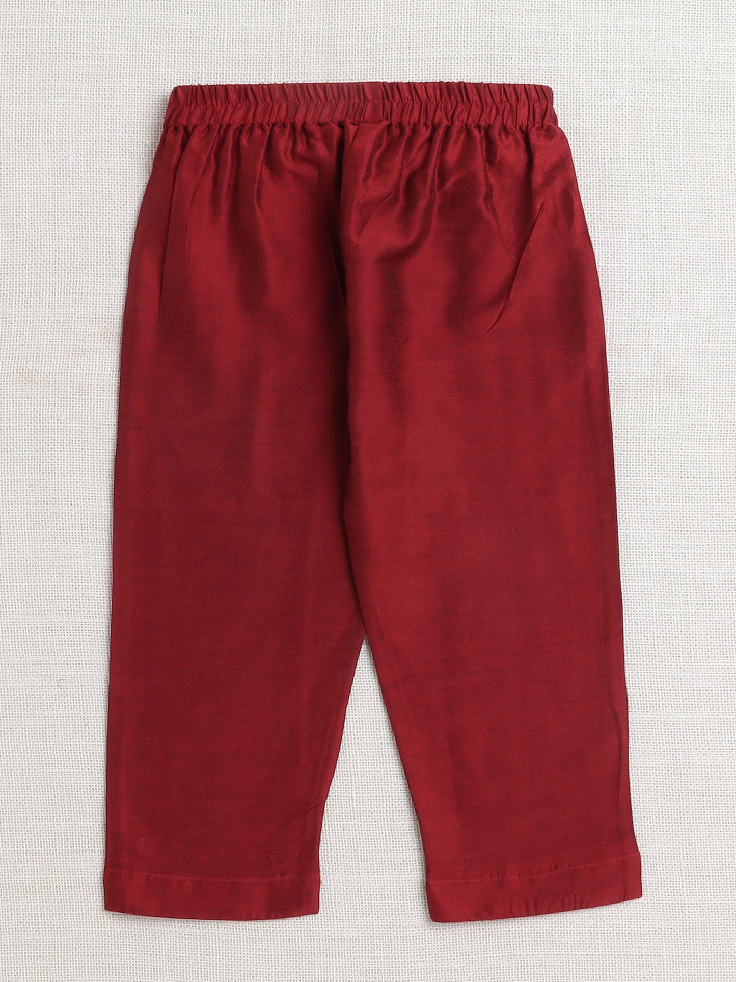 Sleeveless Brocade Printed Kurta Set-Maroon