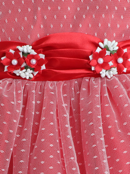 The Magic Wand Sleeveless Embellished Fit & Flare Dress Red