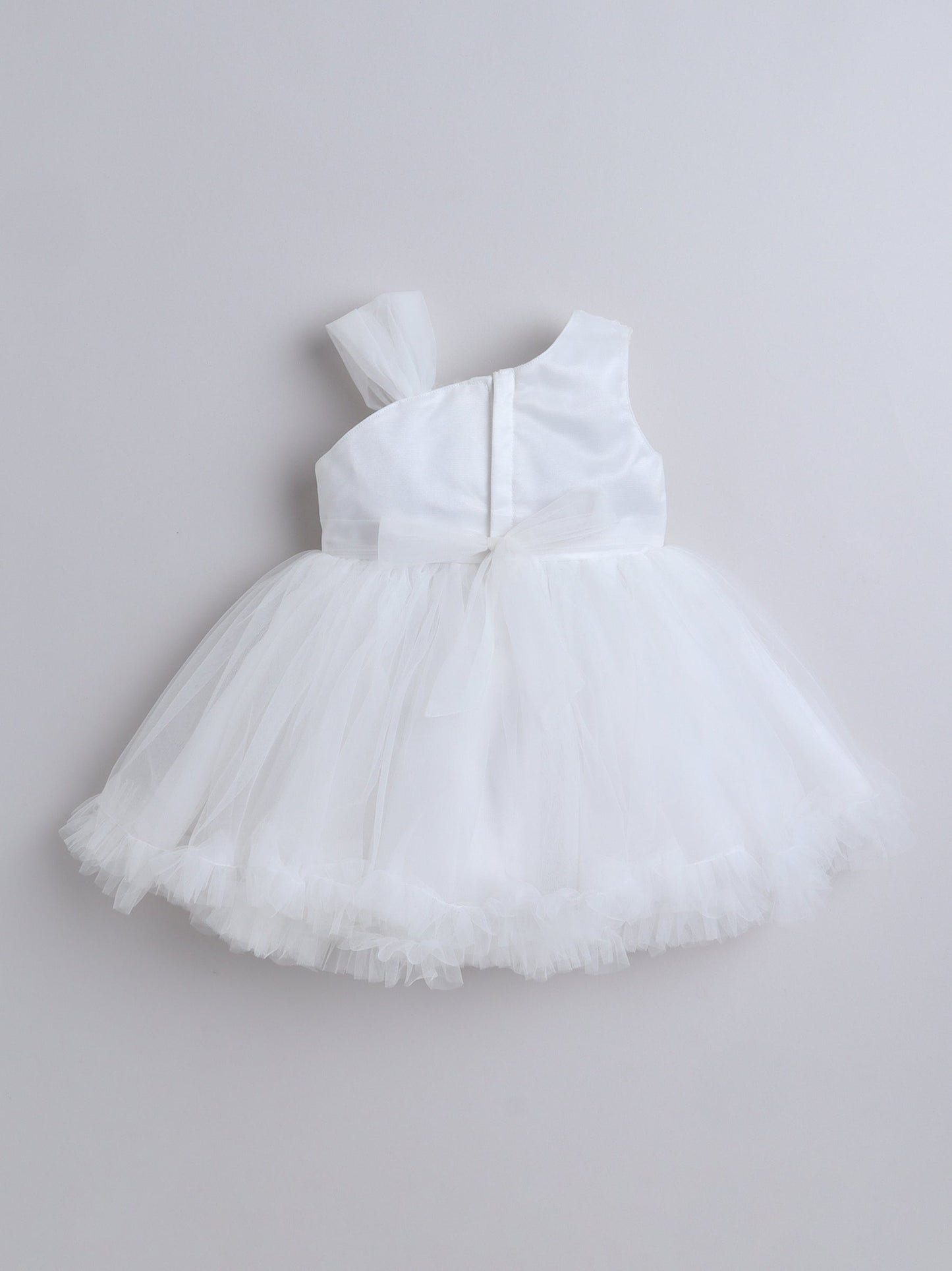 The Magic Wand Lace Bodice One Strap Party Dress -White