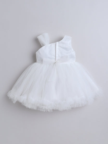 The Magic Wand Lace Bodice One Strap Party Dress -White