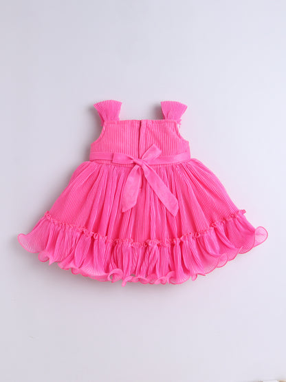 Sleeveless Fit & Flare Dress -Pink