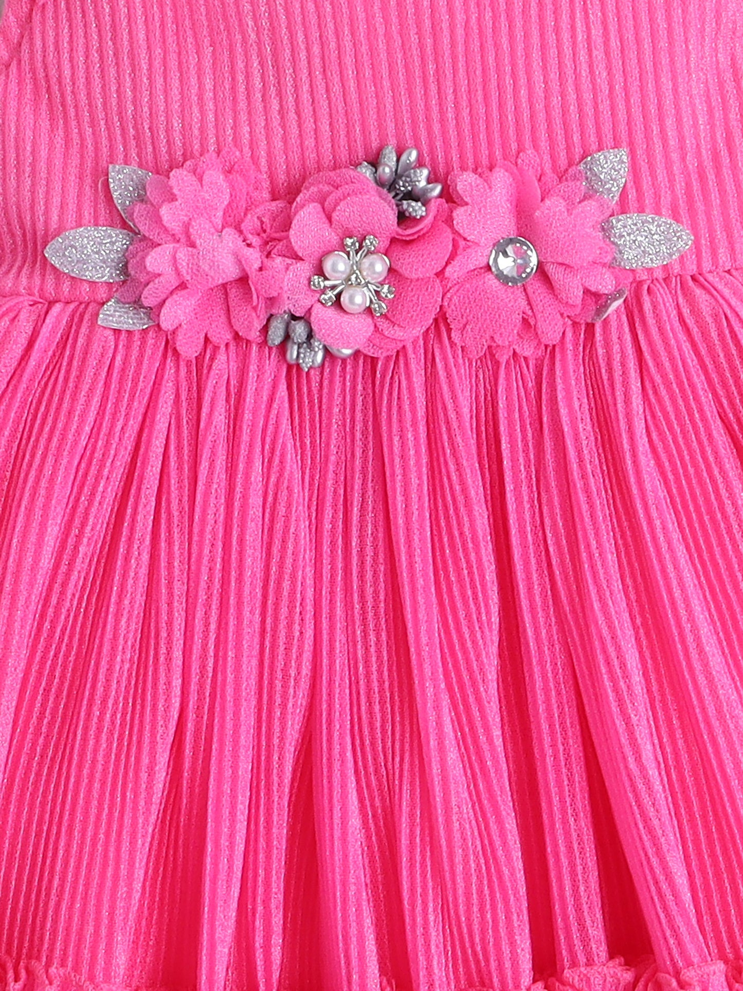 Sleeveless Fit & Flare Dress -Pink