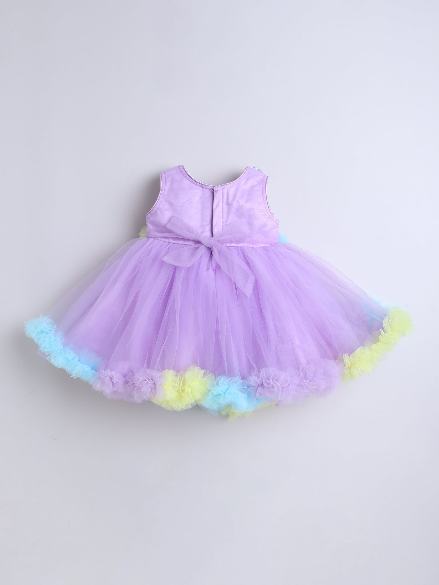 Sleeveless Flower Detailed Fit & Flare Dress -Lavender