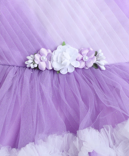 The Magic Wand Woven Sleeveless Corsage Detailed Layered Dress- Lavender