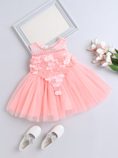 Sleeveless Embelished Dress- Peach